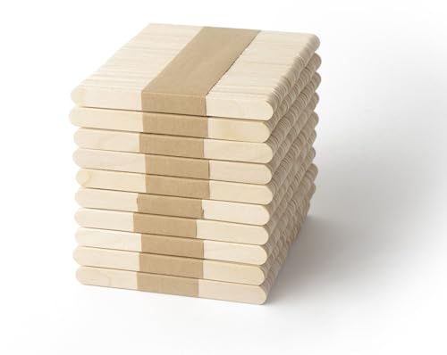IceStick 500 Stück Eisstiele Holz - 93mm x 10mm x 2 mm Buchenholz, Holzklötzchen zum Basteln, Holzstäbe zum Basteln, Holzspatel DIY Handwerk, Mundspatel Holz, Bastelmaterial Für Kinder, Craft Sticks