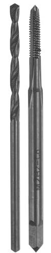 sourcing map Gewindebohrer- und Bohrer-Set, 1 Stück M2 x 0,4 metrische gerade Nutgewinde-Gewindebohrer und 1 Stück 1,6 mm Spiralbohrer, Schwarzoxid HSS-6542 Gewindeschneidwerkzeug-Set