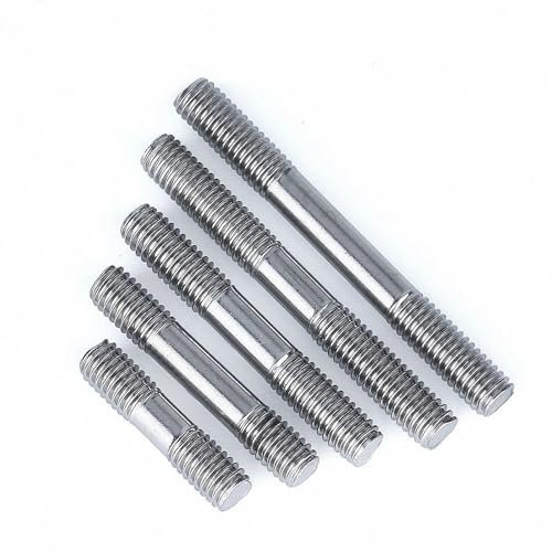 MNUPL 5 Stück Doppelendgewindestange 304 Edelstahl Stehbolzen Stangenzahnstange Doppelkopf-Gewindestange M3 M4 M5(30mm,M3 (5pcs))