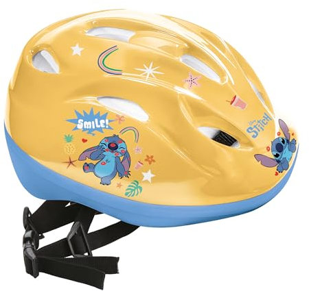Mondo Toys-Stitch Schutzhelm verstellbar von 52 bis 56 cm-28748 Uni Kinder, Gelb Hellblau, M