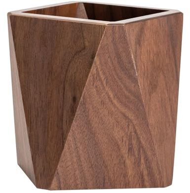 DUOHERESHUI Stylo Crayon Support Organiseur, Porte-Crayons En Bois Pour Crayons, Pot à Crayons Carré En Bois Pour Papeterie, Pot a Crayon, Pinceaux De Maquillage, Bureaux, Bureaux (Prismatique)