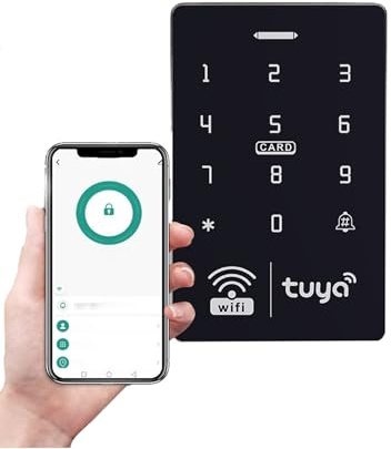 Xenocam WiFi Tuya RFID Access Control Keyboard IP68 Waterproof Dual Frequency 125KHz/13.56MHz Touch Password Access Control Phone Smart App Unlocking Door System