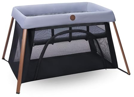 Maxi-Cosi Iris2, 2 en 1 Cuna de Viaje Bebé, de 0 a 3 Años, 0-15 kg, Cuna Bebé, 2 Niveles para Dormir, Ventana Lateral de Entrada, Ligera y Plegable, Colchón Extensible, Eco Care, Essential Grey