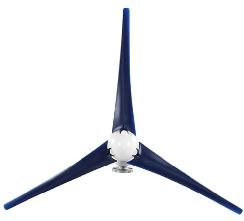 YWBL-WH Generador de Viento Pequeño, Kit de Generador de Viento de 1200 W con 3 Cuchillas, AC Magnet Permanente de Electricidad Sincrónica para Botes, Terrazas, Cabañas o Casas Móviles Cargando (12V)