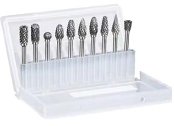 ZHaotn Juego de Fresas de carburo compatibles con vástago de 1/8 de Pulgada, 10 Piezas, Amoladora de Troqueles, Herramienta rotativa, Brocas de escofina, Accesorios for taladrar Madera.
