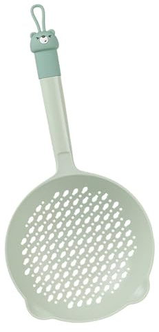 WPKD BLUEIY Mestolo a maglia fine, cucchiaio per schiumarola di grande capacità con manico in nylon PVC resistente al calore, colino versatile per uso in cucina, verde