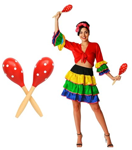 Coppia Maracas Legni Rossi con Talpe Bianche
