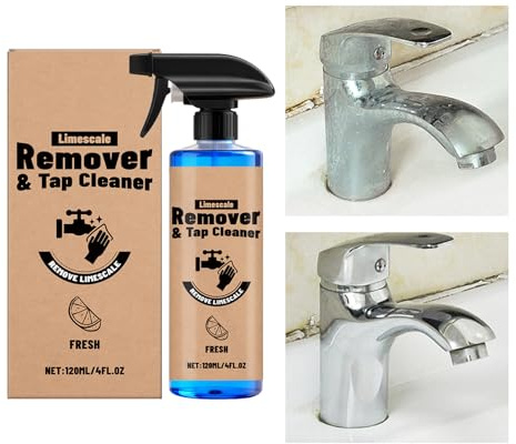 Detergente spray per acqua – 120 ml per la decalcificazione 'acqua dura – Detergente spray per il bagno, per la casa, il bagno, l'appartamento, il, il rubinetto e le