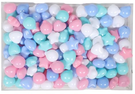 Toddmomy 120 Bolas de Piscina con diseño de Estrella y corazón para niños, Tienda de Juegos para bebés, túnel, decoración para Piscina Interior y Exterior, Sala de Juegos