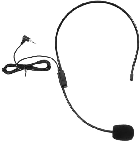 HIAKDOFT Rotating Headband Microphone Headset for Lectures and Teaching Wired Wearable Mic with Clear High-fidelity Sound Compatibility for Conferences Guided Tours Classroom Use Black