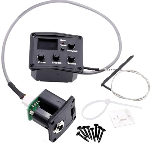 Pastilla para Violín Afinador con Preamplificador de 3 Bandas | De Afinador Y Preamplificador Con Pantalla LCD Para Violín Acústico, Banjo, Mandolina E Instrumentos De Cuerda