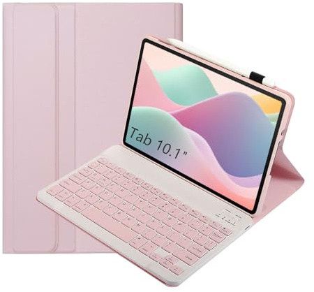 leleyo Funda Teclado para Lenovo Tab 10.1 TB311FU/TB311XU,Rosa