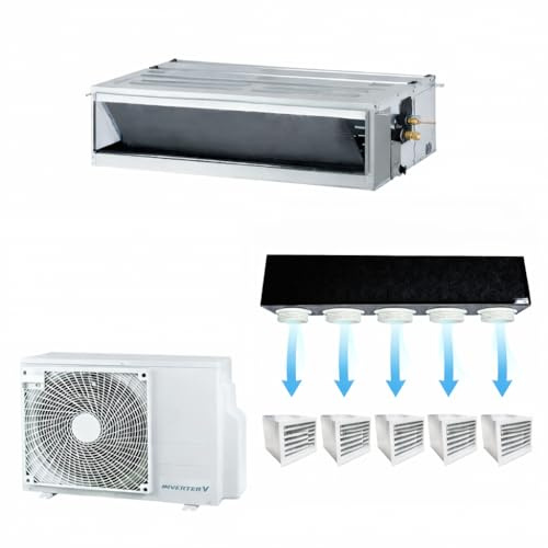 Condizionatore Canalizzato Econo18000 BTU Inverter R32 A++ con Kit Plenum 5 Vie – Climatizzatore in Pompa di Calore Mod. CM18F.NA0