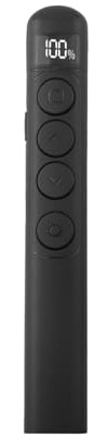 WheatThrive Drahtlose Presenter-Fernbedienung für PowerPoint-Präsentationen, 2,4 G RF Präsentationsklicker mit USB-Empfänger, Digitalanzeige, 100 m Reichweite, wiederaufladbarer Zeigerstift für Laptop
