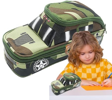 Étui Scolaire Camouflage- Taille 21x9x10cm Étui Scolaire | Camouflage, Pochette À Stylos Grande Capacité, Organisateur De Papeterie Rigide Pour Garçons, École Et Fournitures De Bureau