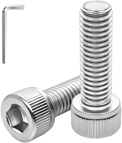 50 Pezzi Viti a Testa Cilindrica con Esagono Incassato M6 x 20mm Bulloni Viti a Testa Esagonale in Acciaio Inossidabile Viti a Testa Cilindrica Esagono Incassato Viti a Esagono Incassato con Chiave