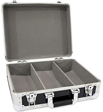 ROADINGER CD-Case ALU Digital-Booking abgerundet sw | CD-Case in schwarzem Aluminiumgehäuse für ca. 90 CDs