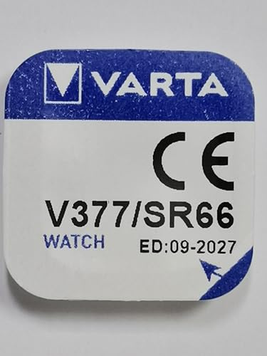 Varta Uhrenbatterie Type: V377 Spannung: 1,55 V Größe: 2,6 mm Durchmesser: 6,8 mm Blister PDA-Punkt