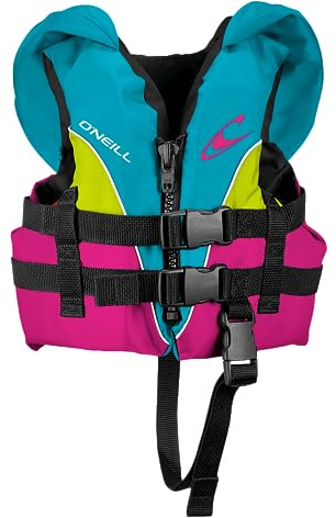 O’Neill Infant Superlite USCG Approved Life Vest – Lightweight Infant Life Jacket for Boating, Wakeboarding, Waterskiing & Your Favorite Water Activities, Turquoise/Berry/Lime:White, 1sz