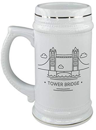 bubbleshirt Boccale da birra in ceramica Tower bridge - londra - città - in ceramica - capienza 50 cl - idea regalo