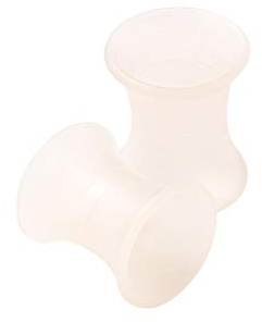 KJM FASHION 2 Stk Silikon Hautfarbe 6 mm 2 Gauge Double Flared Dünn Tunnel Plug Ohrringe Stecker Gauges Flesh Eyelet Piercing Schmuck 2861