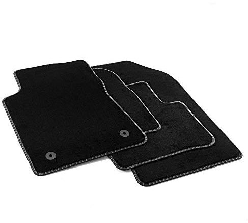 MDM PRO-6994 Fußmatten für Citroen C3 III 11.2016>, Passgenau Velours Kunstlederkanten und doppelten Steppnaht Chromnähte