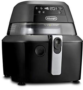 De'Longhi Rapid Crisp Air Fryer, 5-Quart, 1700-Watt XL Cooker, Fries, Crisps, Roasts, Bakes, 5 Preset Functions, Pizza Setting, Up to 20% Faster Cooking, Easy Clean Nonstick, 360° Viewing, Black