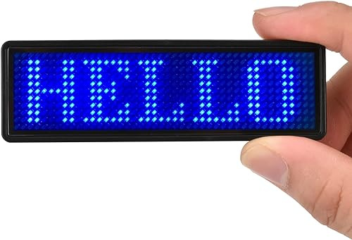 Kslogin Pantalla Digital LED Recargable con Control Bluetooth, Letrero Programable Decorativo para Bar, Hotel, Fiesta, Supermercado (Azul)