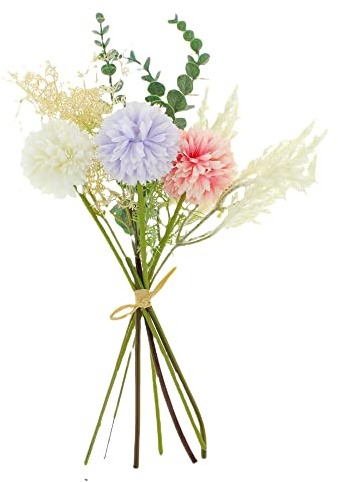 MIK Funshopping ängsblommor konstgjord – 8 delar – premiumkvalitet, bordsdekoration (krämvit/ljusrosa/lila)