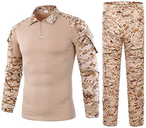 Uugood Combat Shirt Pant Tactical Anzüge Armee Militär T-Shirt Paintball Ausrüstung Taktische Kleidung Bundeswehr Langarm Multicam Uniform für Airsoft Paintball Jagd