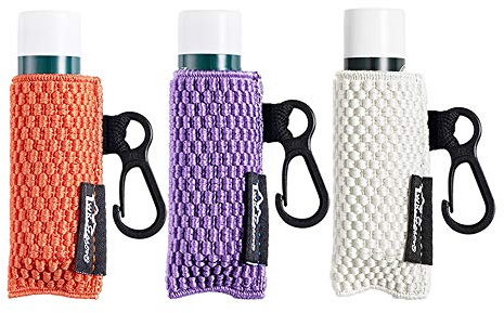 WK IEASON Lippenbalsam Halter Schlüsselanhänger Single 3er Clip auf Chapstick Ärmel Halter Pouch Tight-Knit elastische Lippenstift HülseGeeignet für Burt's Bees Lippenstift
