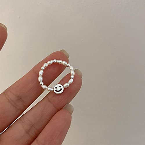 Star.W Ringe für Frauen, elegant, süße Perle, Smiley-Gesicht, Design, Party-Accessoires, Neuer, Trendiger Brautschmuck
