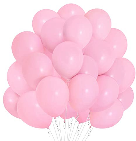 Pink Balloons, 30 Pcs 12 Inch Pastel Latex Macaron Balloons for Birthday Party, Wedding, Baby Shower, Princess Carnival Events Decorations