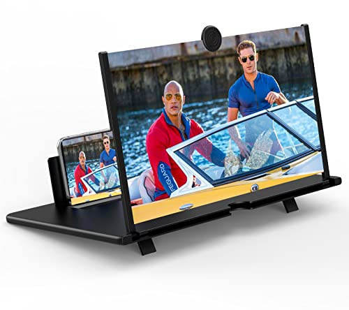 12 Screen Magnifier for Cell Phone ，3D HD Magnifying Projector Screen Enlarger Expanders for Movies, Videos and Gaming ，Foldable Phone Stand with Screen Amplifier，Birthday Gifts for Mom Dad & Friends