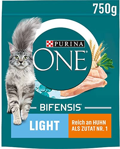 PURINA ONE BIFENSIS Light Katzenfutter trocken, reich an Huhn, 6er Pack (6 x 750g)