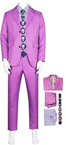 JOHLCR Anime Cosplay Kostüm Jojo's Bizarre Adventure Kira Yoshikage Outfits Uniform 4-Teiliges set Kostüm für Erwachsene Geeignet für Bühnenspiele, Cosplay-Liebhaber, Comics Expo (L, Violett)