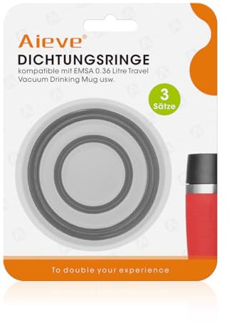 Aieve 6 Dichtungsringe Thermo Dichtung Set Kompatibel mit Emsa Travel Mug Classic/Waves 0,36 L/Travel Mug Grande 0,5 L Ersatz Dichtungen Isolierbecher Thermobecher für Kaffeebecher Ersatzdeckel