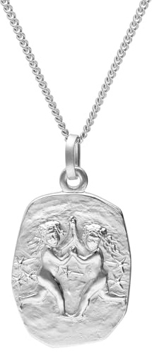 trendor Sternzeichen Zwilling Halskette Silber 925 15330-06 | eleganterTierkreiszeichen Anhänger für Damen oder Herren, Halsschmuck aus Sterlingsilber