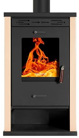 Prometey Eko 3 Poêle à bois avec dessus en métal Ivoire 8,5 kW [Classe énergétique A+]