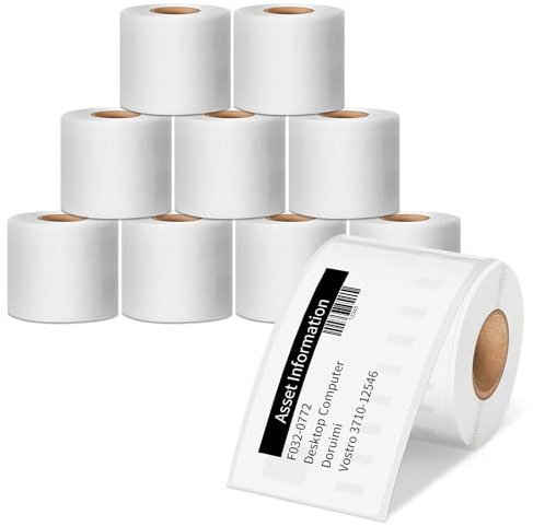 Doruimi 10 Rollen 54mm x 101mm Versandetiketten Kompatibel mit DYMO 99014 Selbstklebend Adress-Etiketten for DYMO Label Writer 450 400 4XL 330 320 310 Twin Turbo Duo, White(220 Labels/Roll)