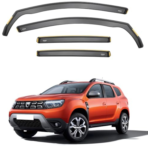 iSpeed Wind Deflectors For Dacia Duster mk2 2018 onwards 5 Door SUV 4pc - Keep Your Car Ventilated in Rain - Reduce Wind Turbulence - Tinted In-Channel
