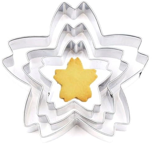 Cherry Blossoms Cutter Set 3pcs Stainless Steel Flowers Petal Cookie Cutter Mold Pastry Metal Molds Baking Tool for Cake Fondant