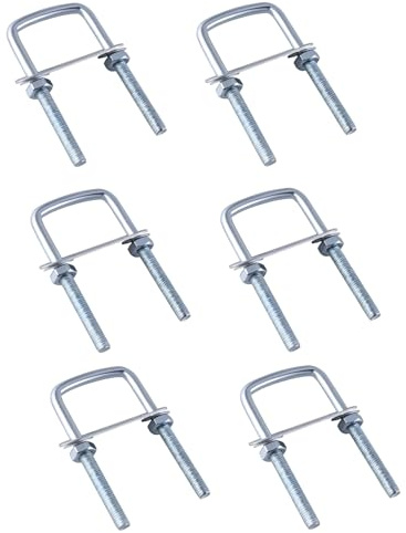 CNCYEAH 6 Stück U Bolzen Bügelschraube 40 X 100mm Quadratische U Bolzen, M8 Bolzen Edelstahl Mit Platte Und Muttern, U-Bügel für Abschleppen von Autos Schiffen Reparatur