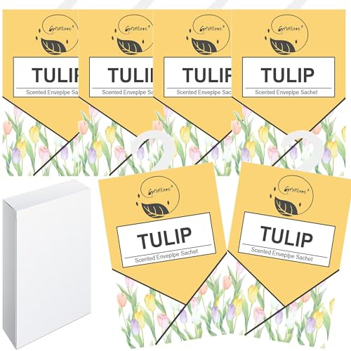 6 st tvättdoft, skåp, doftpåsar, garderob, doftfräschare, doftpåse, garderob, doft, hängande påse, skåpdeo naturlig lukt, doftpåse, skåpdoft, fräsch (6 tulpaner)
