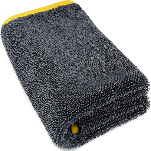 Airlab XXL Chiffon Microfibre Séchage Voiture 90x60CM, 600GSM Serviette Super Absorbant Anti Rayures Polissage Detail Auto Moto Vitre Salle de Bain, Lingette Entretien Efficace Professionnel Nettoyage