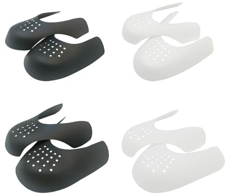 KASESSS 4 Paires Anti Plis Chaussure, 2 Tailles, Coque Chaussure Anti Plis Universel, Chaussures Pli Protecteur Respirantes Coque Anti Pli Chaussure pour Homme et Femme Anti Rides Protecteur Bouclier