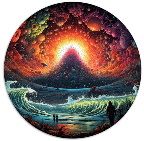 Puzzles Geschenke Spielzeug Surfen mit Aliens 1000 Teile Puzzle für Erwachsene 67,5x67,5cm Lustige Puzzles Familienaktivität Puzzles
