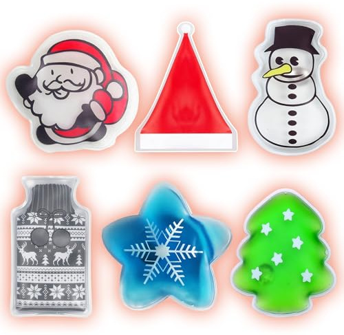 Handwärmer, 6 Stück Taschenwärmer, Weihnachten Hand Wärmer, Handwärmer Wiederverwendbar, Taschenwärmer Kinder, Fingerwärmer Wiederverwendbar, Wärmekissen für Warme Hände und Finger im Winter