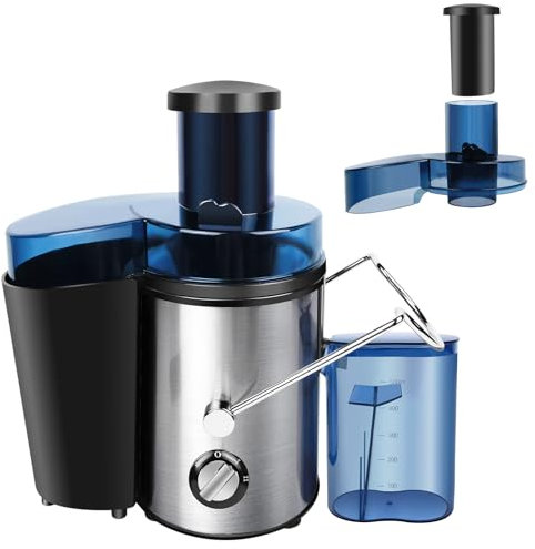Centrifugeuse Extracteur de Jus, 1000W Centrifugeuse Fruits et Legumes à 2 Vitesses, 65 MM Large Bouche, Pieds Antidérapants, Facile à Nettoyer et à Utiliser, avec Coupe à Jus 500ML