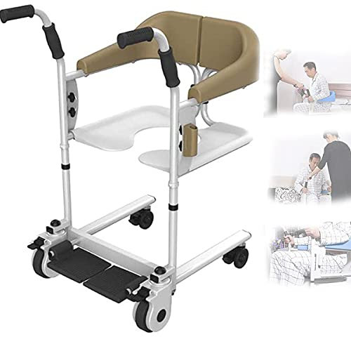 Heavy Duty Toilet Seat Commode Chair with Splash Guard Wheels and Adjustable Height Foldable Shower Chair and Dresser Chair